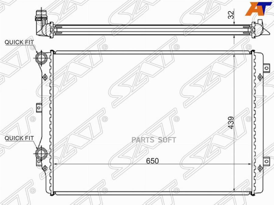 

SAT Радиатор VOLKSWAGEN GOLF* 03- /JETTA 05-/PASSAT* 05-/ TOURAN 03-/AUDI A3 03-12/AUDI TT