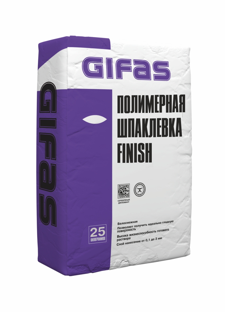 

Шпаклевка полимерная GIFAS Finish, 25кг, Белый