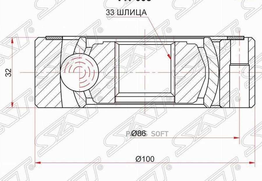 

SAT Шрус внутренний VAG AUDI A3/S3 08-13/OCTAVIA 04-13 YETI 10-15/CADDY 11-15/GOLF PLUS 05