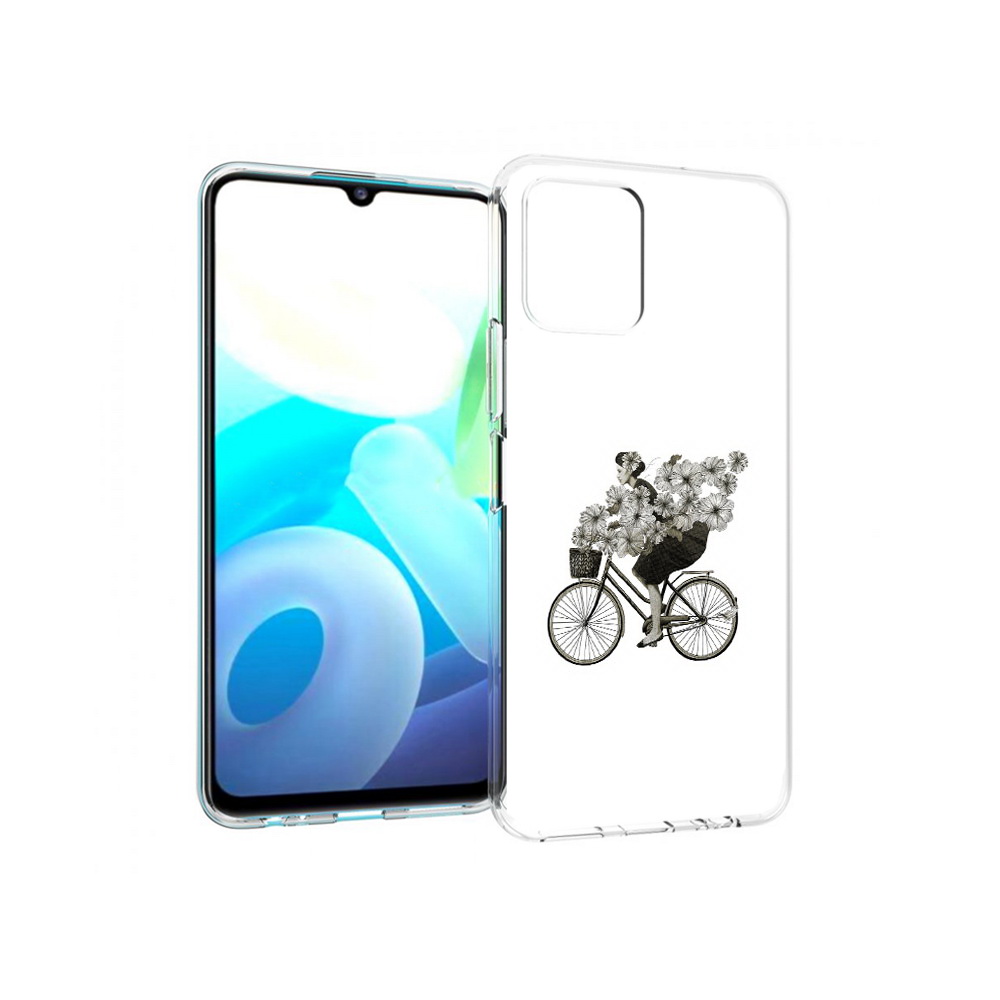 Чехол MyPads Tocco для Vivo Y15s девушка на велосипеде с цветами (PT224456.390.307)