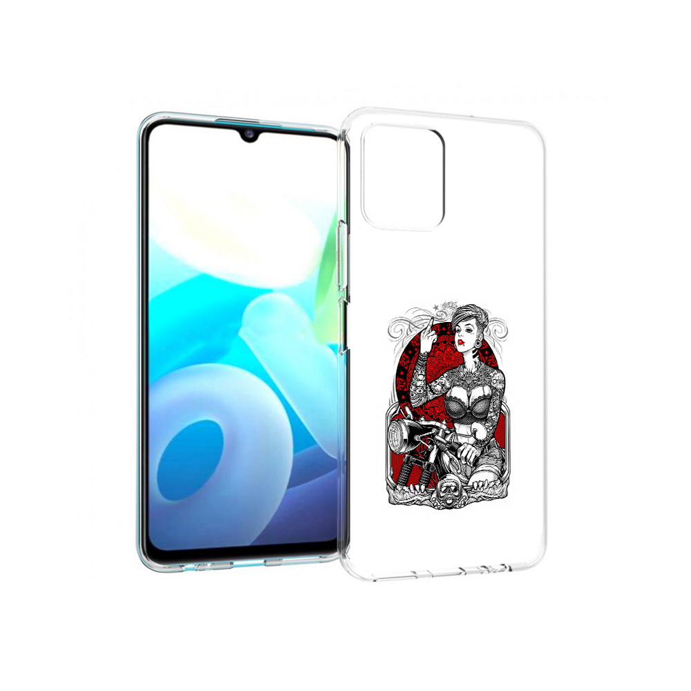 Чехол MyPads Tocco для Vivo Y15s девушка на мотоцикле (PT224456.390.308)