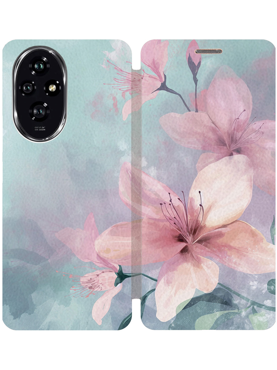 

Чехол-книжка на Honor 200 с принтом "Розовые лилии" золотой, Золотистый;белый;розовый;голубой, 783978422