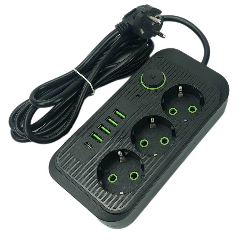 

Удлинитель сетевой фильтр Power Socket 5 метров 3 розетки + 4 USB + 1 Type-C черный, Удлинитель сетевой фильтр 5 метров 3 розетки + 4 USB + 1 Type-C черный