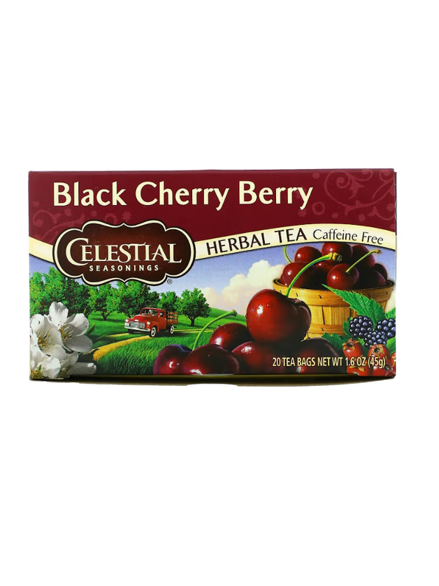 Травяной чай Celestial Seasonings Черная вишня без кофеина, 20 пакетиков