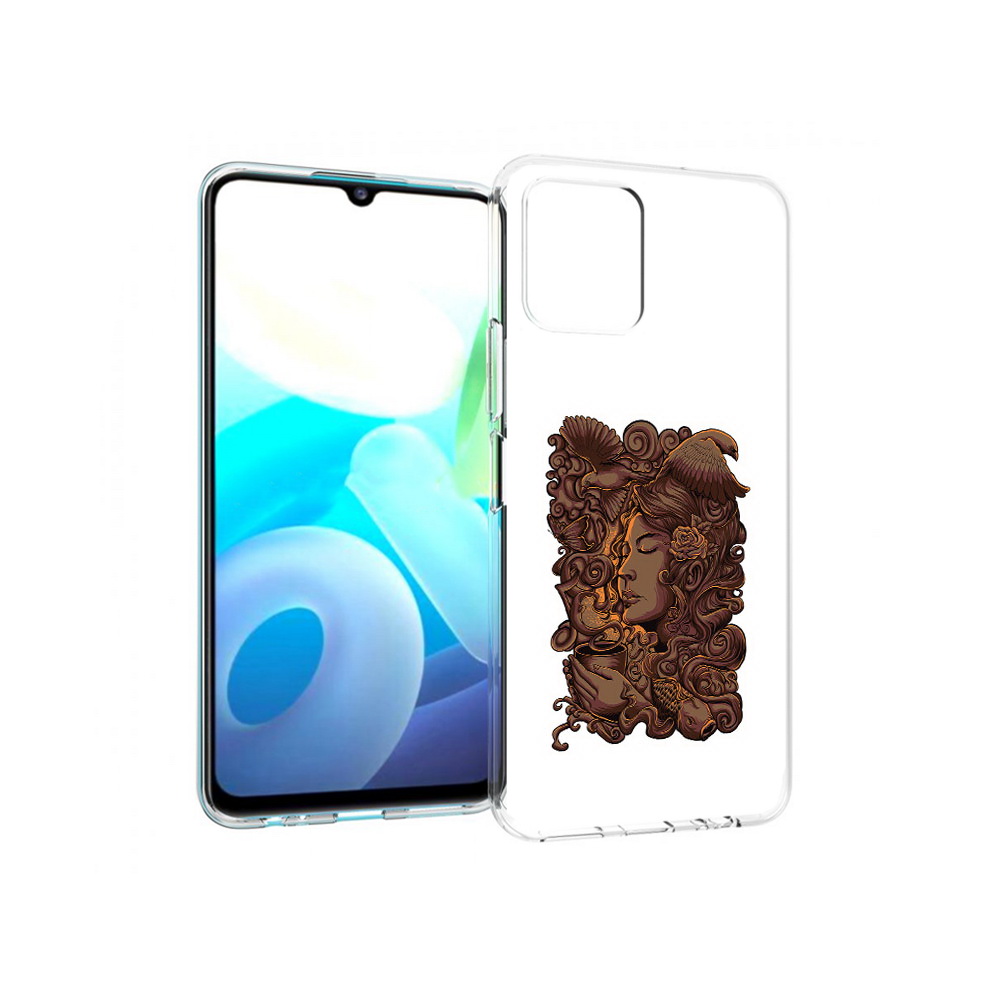 

Чехол MyPads Tocco для Vivo Y15s девушка с длинными волосами абстракция (PT224456.390.312), Прозрачный, Tocco