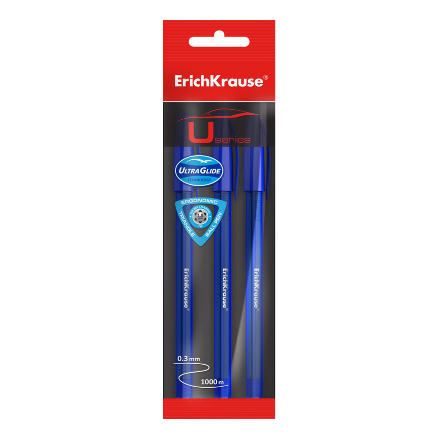 

Ручки шариковые ErichKrause Original Stick цвет чернил синий 3 шт