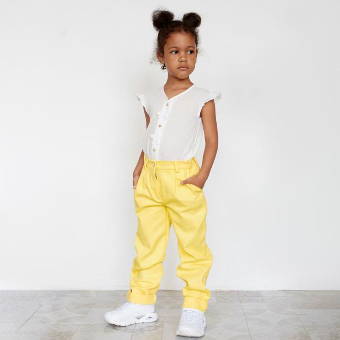 

Брюки для девочки MINAKU: Casual collection KIDS, лимонный, 128, MINAKU: Casual Collection KIDS