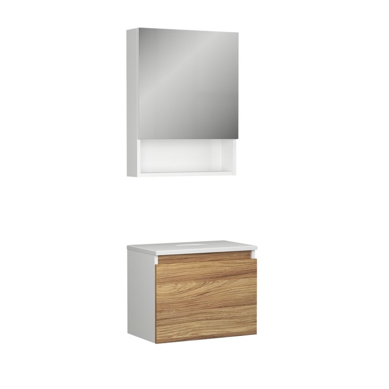 фото Комплект мебели для ванной (тумба bau dream blackwood 50, зеркальный шкаф bau) bauedge