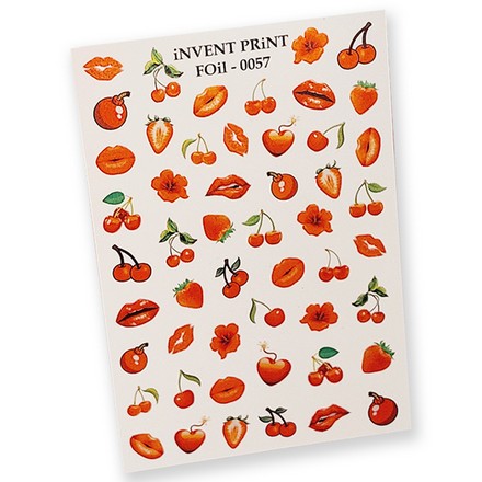 

Фольгированный слайдер iNVENT PRiNT №FOiL-057 Микс. Губы. Ягода. Сердце. Любовь, Красный