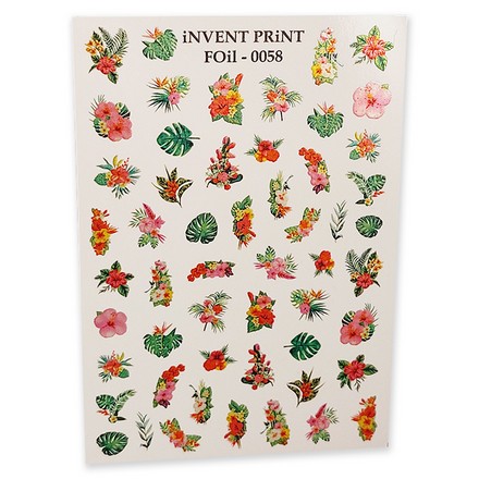 

Фольгированный слайдер iNVENT PRiNT №FOiL-058 Тропические цветы и листья, Разноцветный