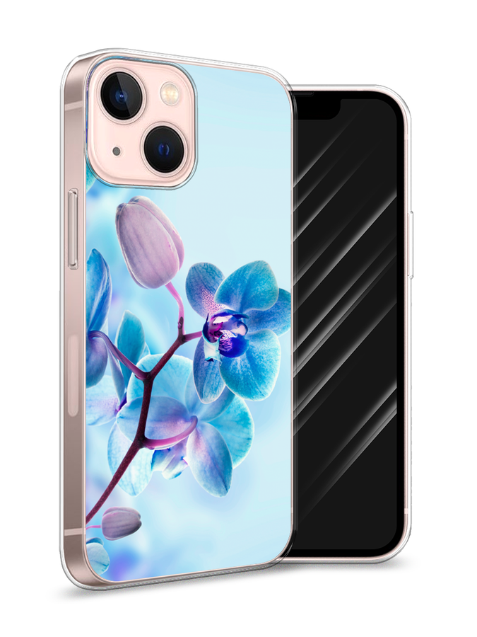фото Чехол awog на apple iphone 13 mini / айфон 13 mini "голубая орхидея"