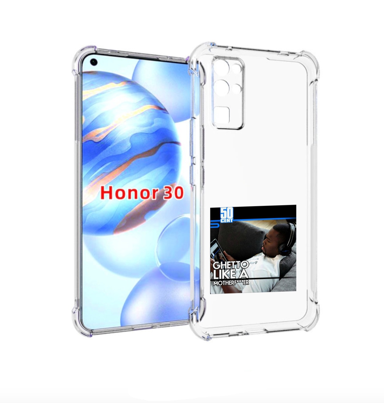 

Чехол бампер MyPads 50 Cent - Ghetto Like A Motherfucker для Hon, Прозрачный, Tocco