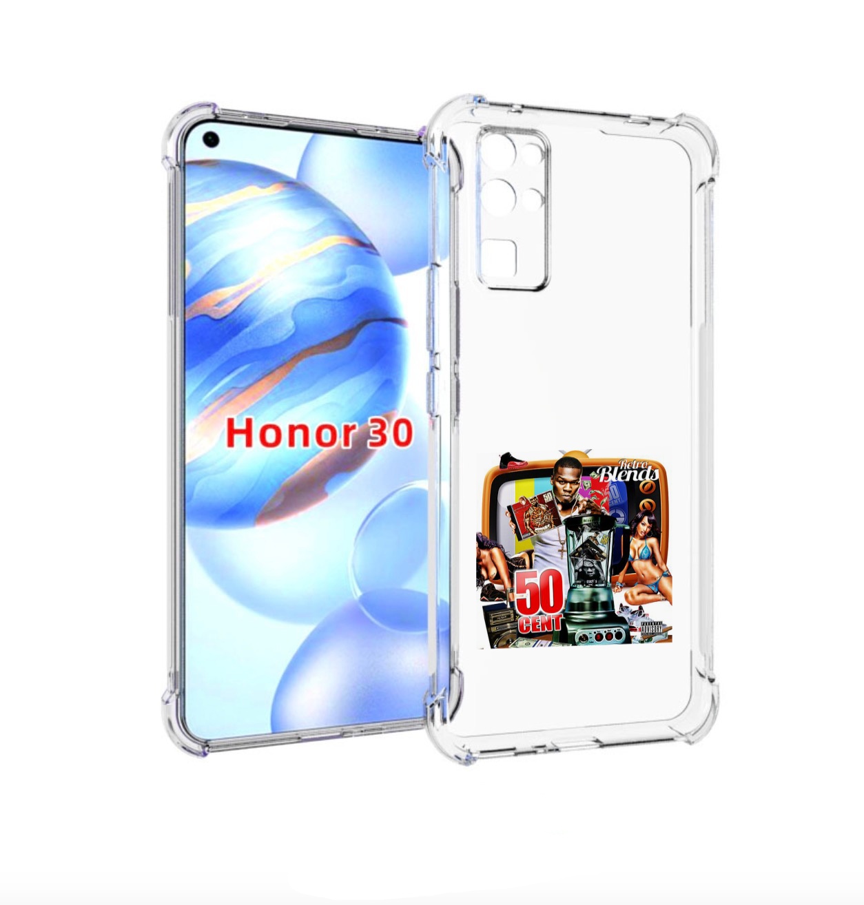 

Чехол бампер MyPads 50 Cent - Retro 50 Cent Blends для Honor 30, Прозрачный, Tocco