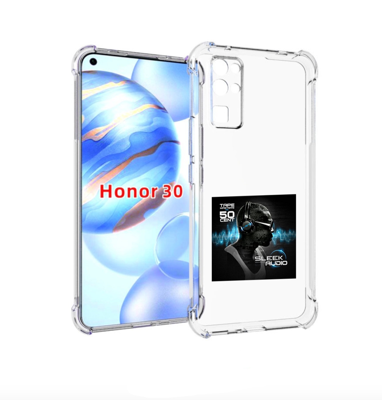 

Чехол бампер MyPads 50 Cent - Sleek Audio для Honor 30 (BMH-AN10, Прозрачный, Tocco