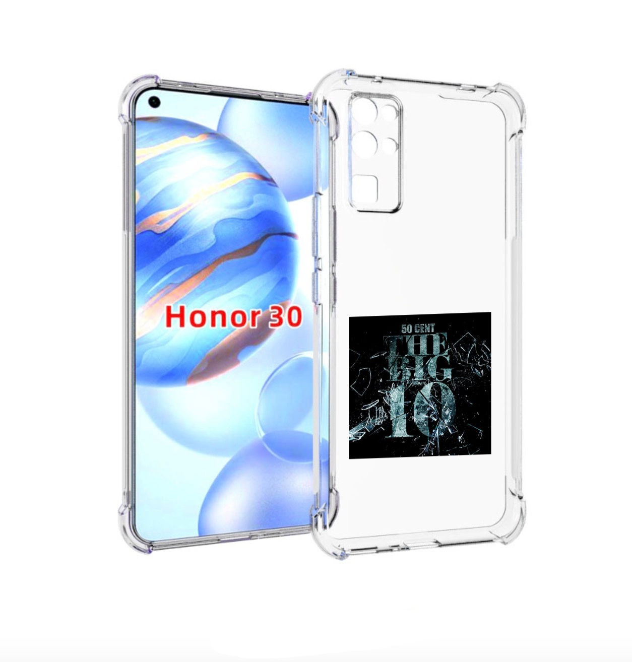 

Чехол бампер MyPads 50 Cent - The Big 10 для Honor 30 (BMH-AN10), Прозрачный, Tocco