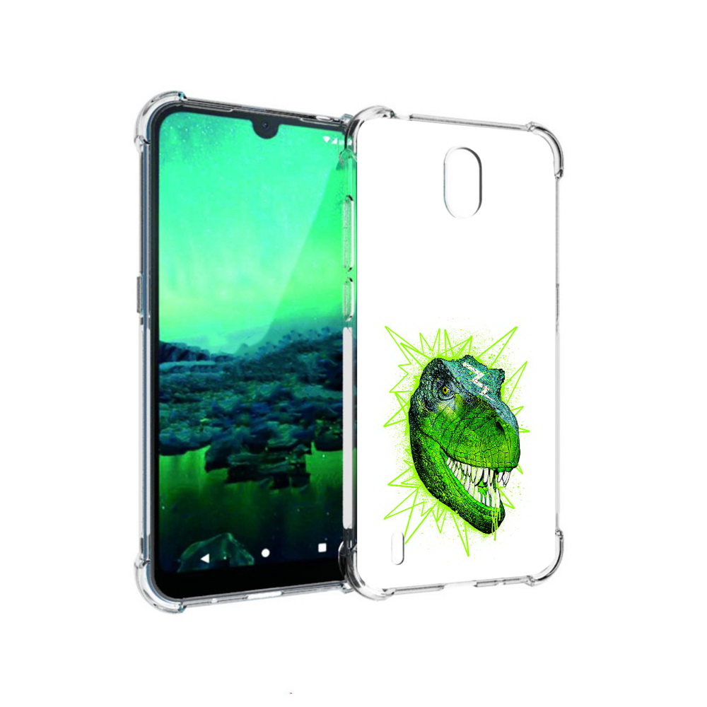 

Чехол MyPads Tocco для Nokia 1.3 зеленый динозавр (PT227048.104.358), Прозрачный, Tocco
