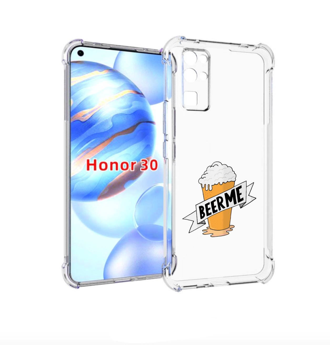 

Чехол бампер MyPads Beer-me для Honor 30 (BMH-AN10) противоударный, Прозрачный, Tocco