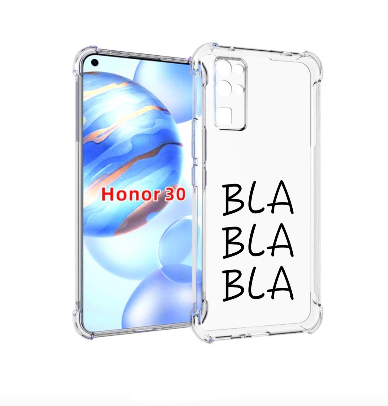 

Чехол бампер MyPads Bla-Bla для Honor 30 (BMH-AN10) противоударный, Прозрачный, Tocco