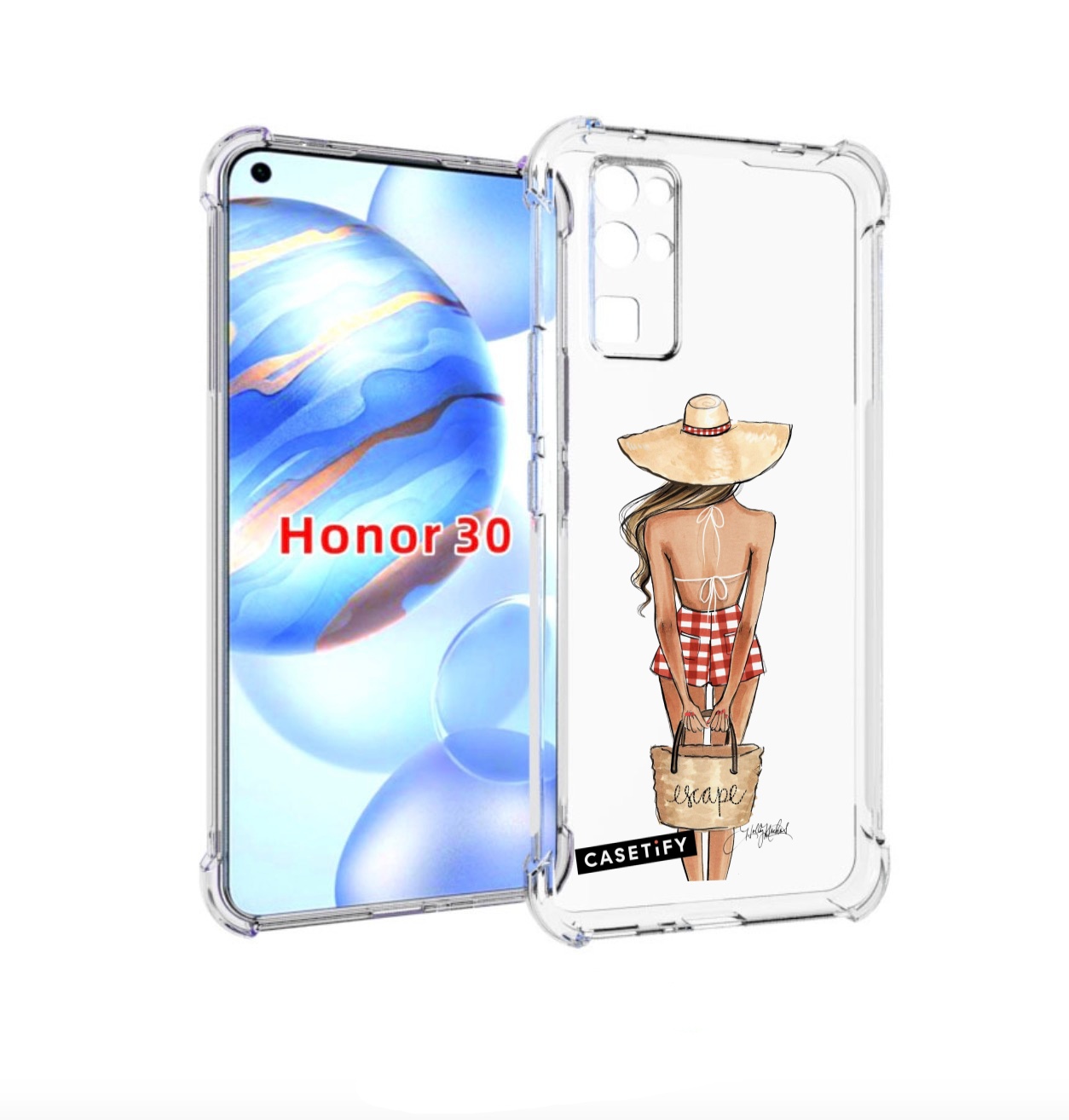 

Чехол бампер MyPads CASETiFY женский для Honor 30 (BMH-AN10) про, Прозрачный, Tocco