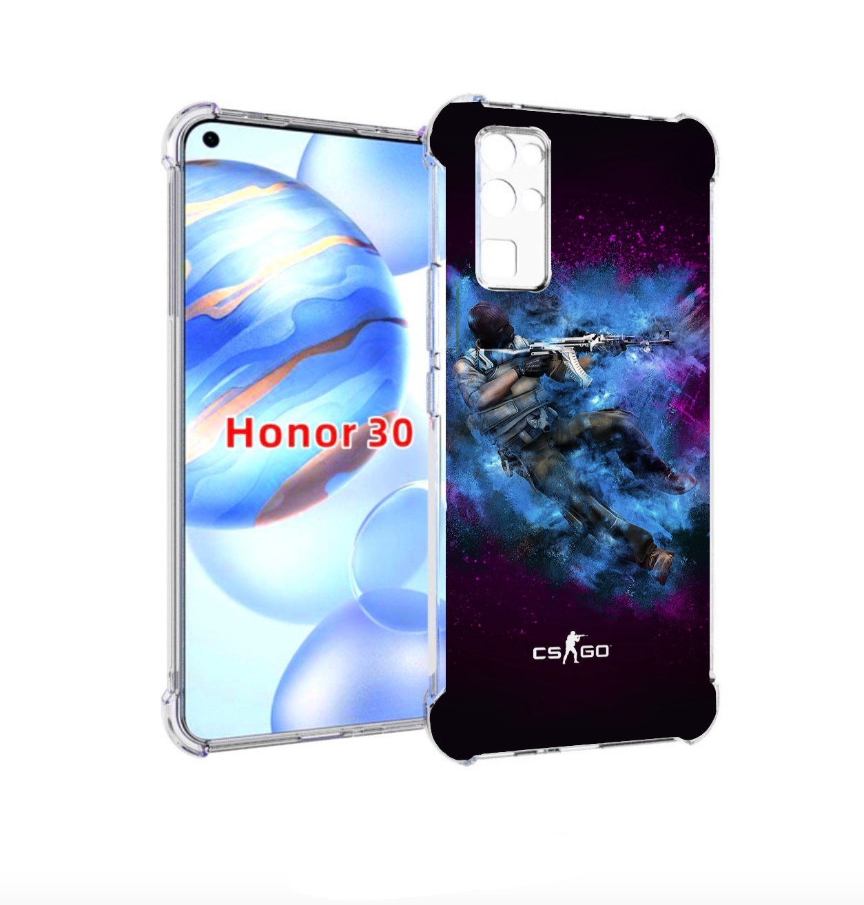 

Чехол бампер MyPads CS-go-террорист для Honor 30 (BMH-AN10) прот, Прозрачный, Tocco