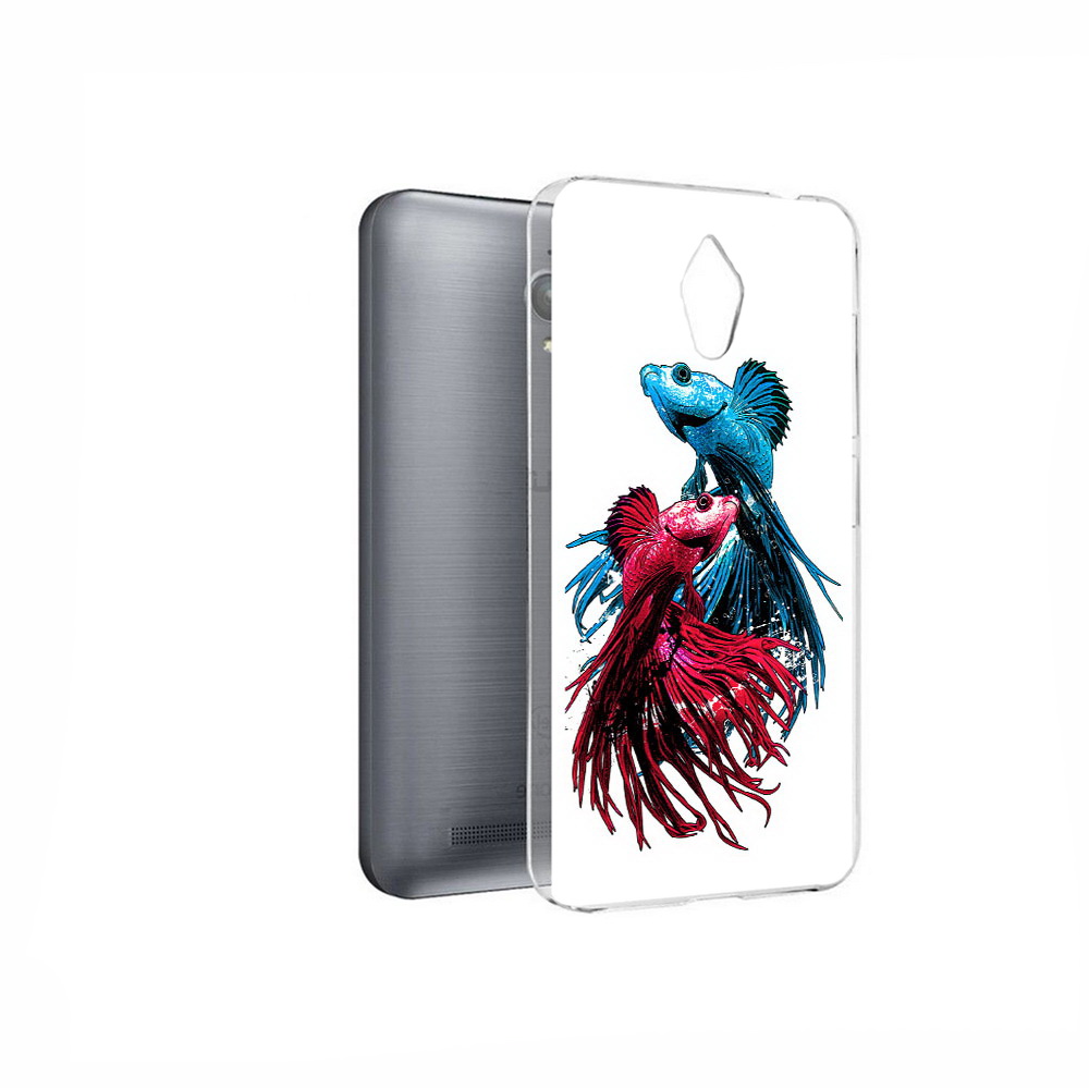 

Чехол MyPads Tocco для Asus ZenFone Go (ZC500TG) рыбы петушки, Прозрачный, Tocco