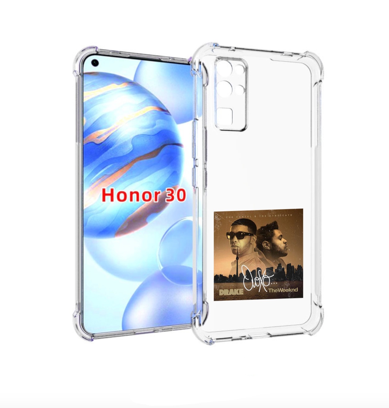 

Чехол бампер MyPads Drake & The Weeknd - OVOXO для Honor 30 (BMH, Прозрачный, Tocco