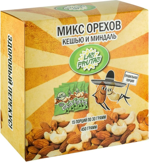 

Орехи Las Frutas микс миндаль, кешью шоу-бокс, 15шт х30г
