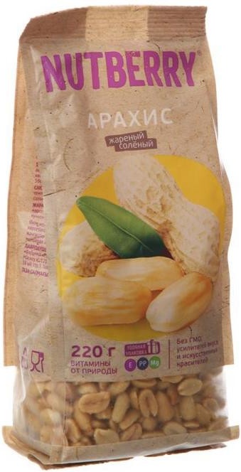 

Орехи NUTBERRY арахис 220г