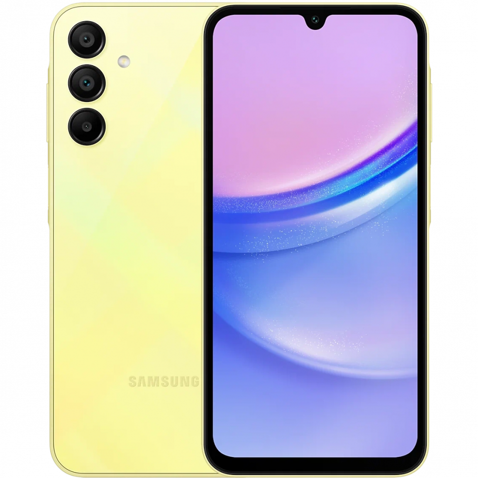 Смартфон Samsung Galaxy A15 6 Гб, 128 Гб, SM-A155FZYGMEA, Yellow
