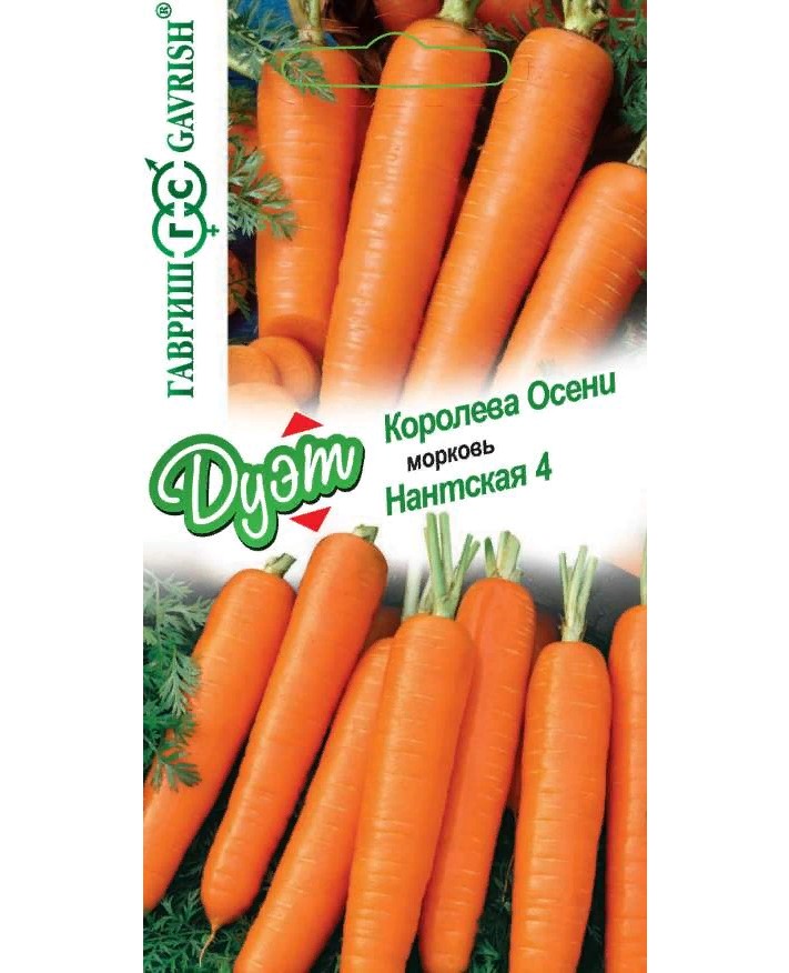 

Cемена овощей морковь Гавриш Королева Осени Нантская 4 20 г 10 уп.