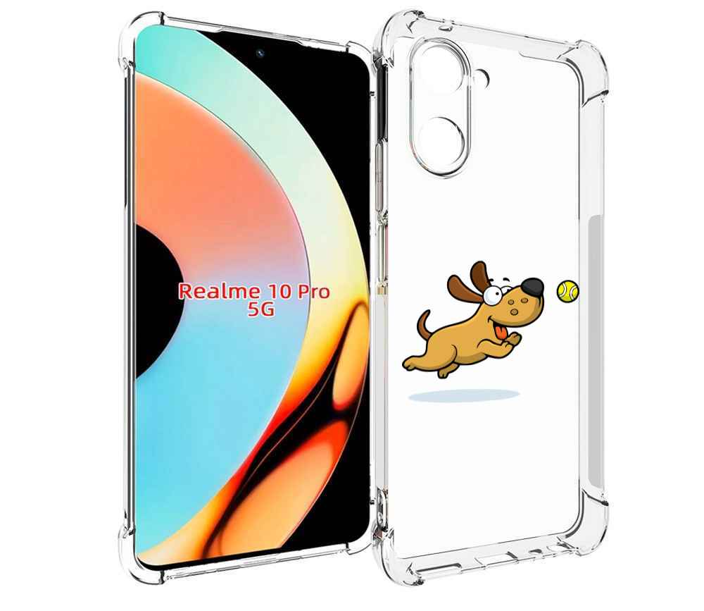 

Чехол бампер MyPads пёсик для Realme 10 Pro противоударный, Прозрачный, Tocco