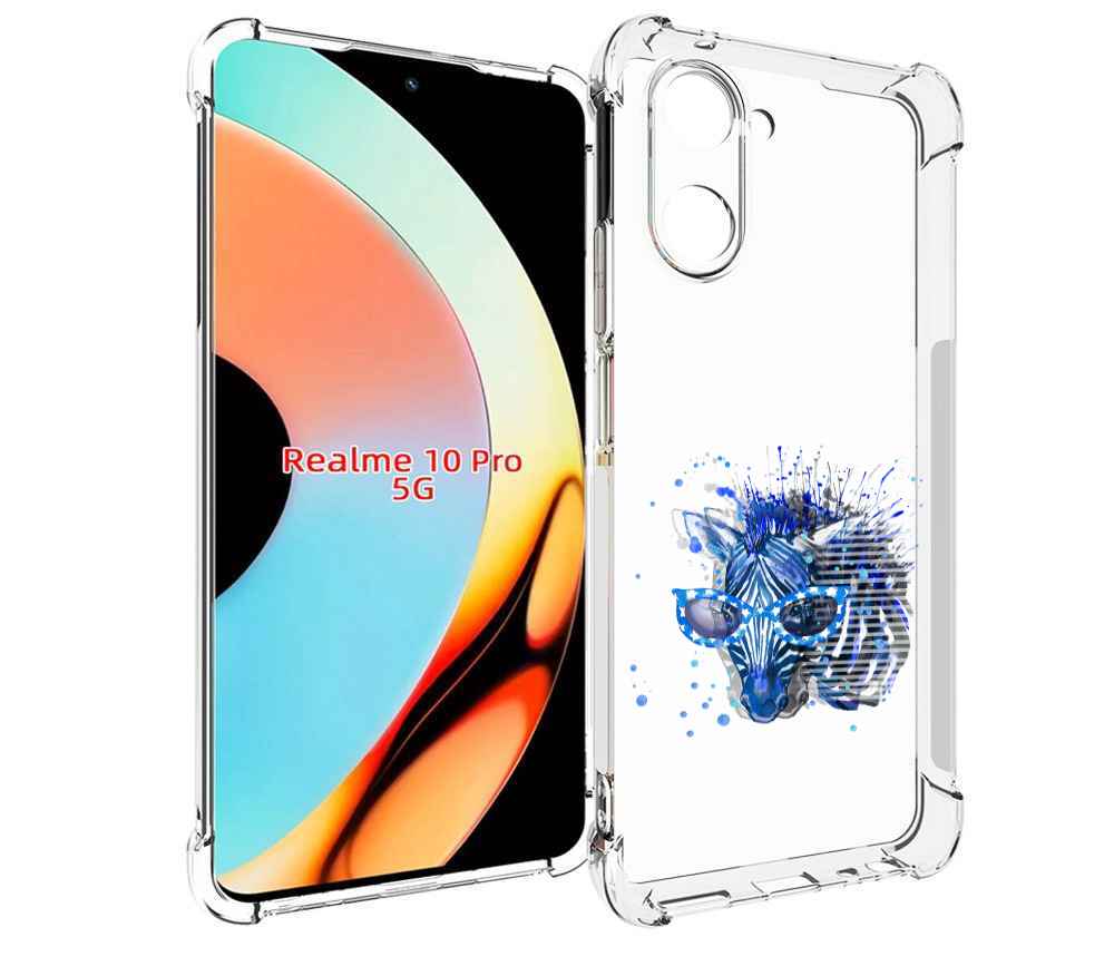

Чехол бампер MyPads расплывчатая зебра для Realme 10 Pro противо..., Прозрачный, Tocco