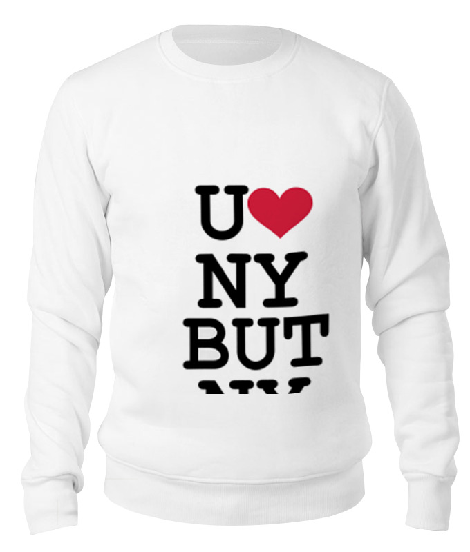 

Свитшот унисекс Printio U luv ny белый L, U luv ny