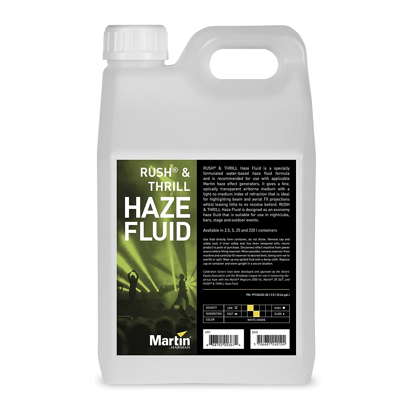 

Жидкость для генераторов тумана Martin RUSH & THRILL Haze 5L, RUSH & THRILL Haze 5L