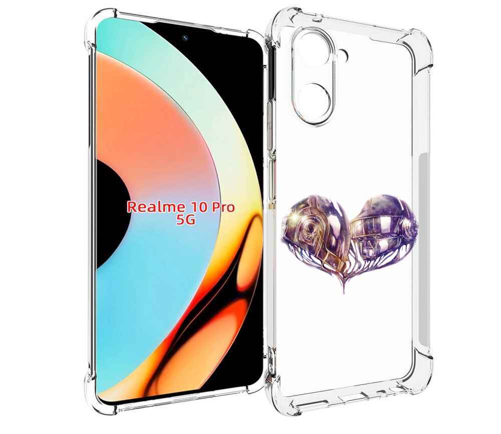 

Чехол бампер MyPads сердце абстракция для Realme 10 Pro противоу..., Прозрачный, Tocco