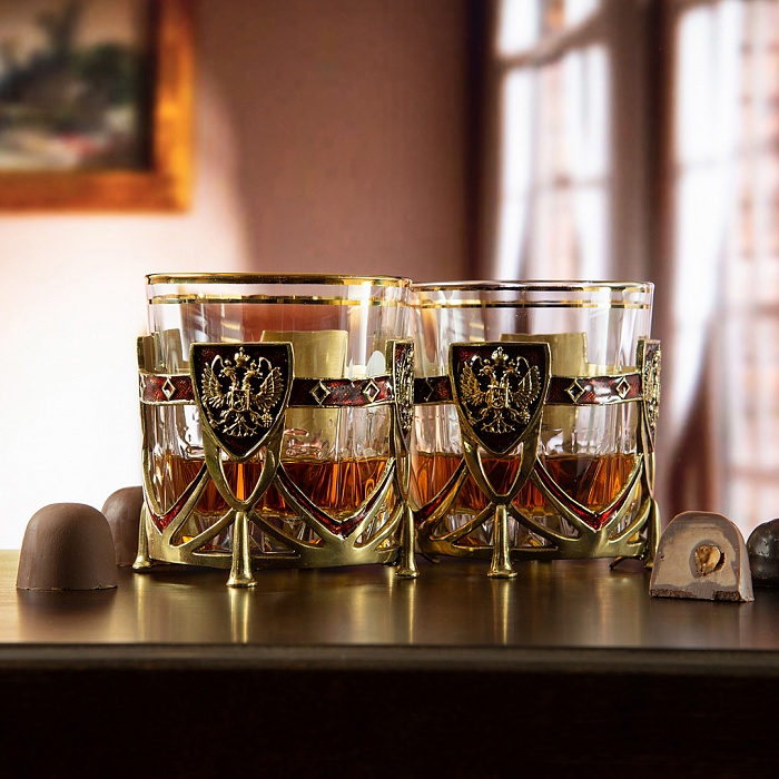 Набор бокалов для виски россия в ларце
