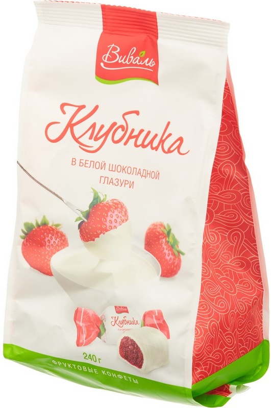 

Ягоды Виваль Клубника в белой шоколадной глазури 240г