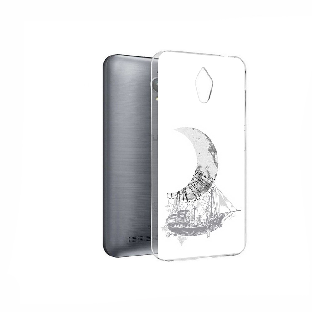 

Чехол MyPads Tocco для Asus ZenFone Go (ZC500TG) черно белый корабль полумесяц, Прозрачный, Tocco
