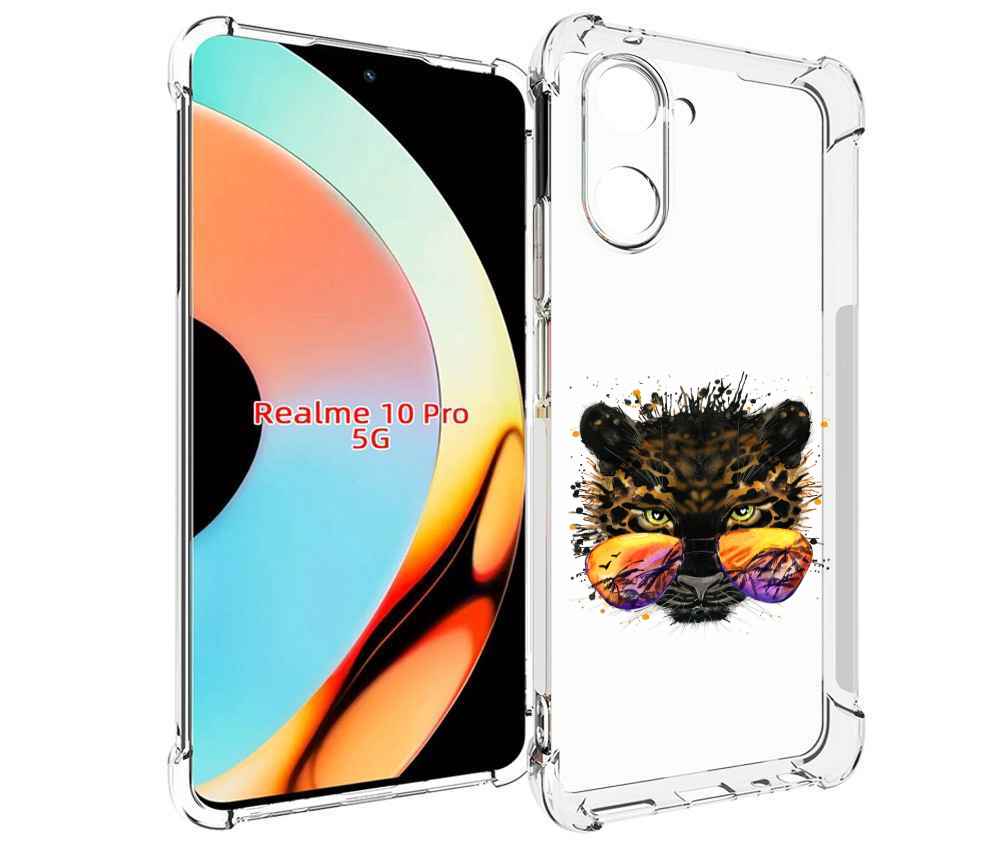 

Чехол бампер MyPads тропический леопард для Realme 10 Pro против..., Прозрачный, Tocco
