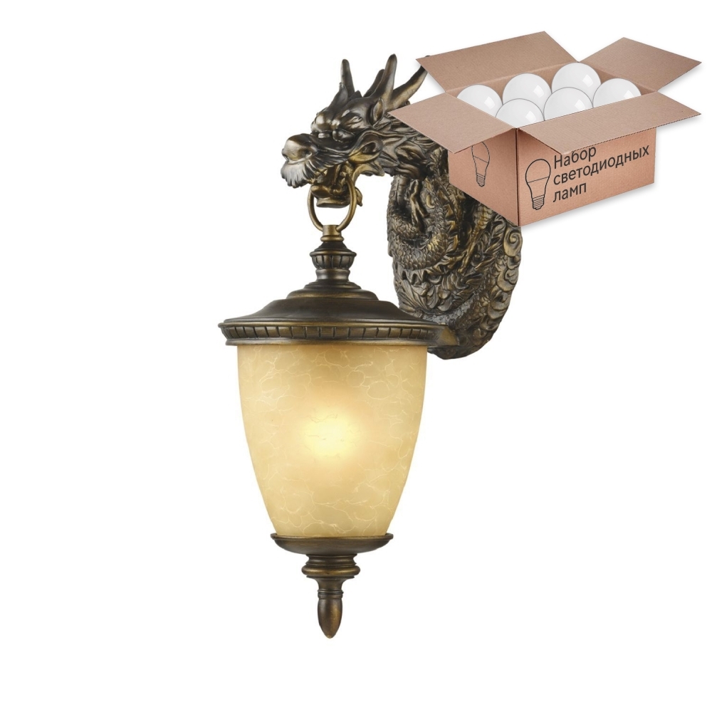 

Уличный настенный светильник с лампочкой Favourite Dragon 400423 7Вт, 1716-1W+Lamps А60