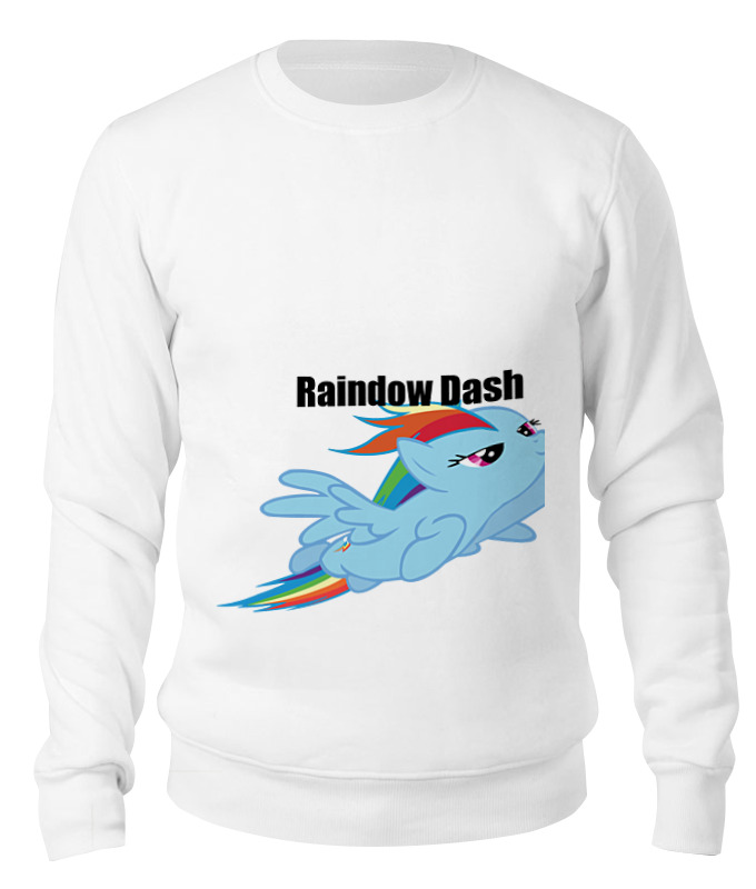 

Свитшот унисекс Printio Rainbow dash белый L, Rainbow dash