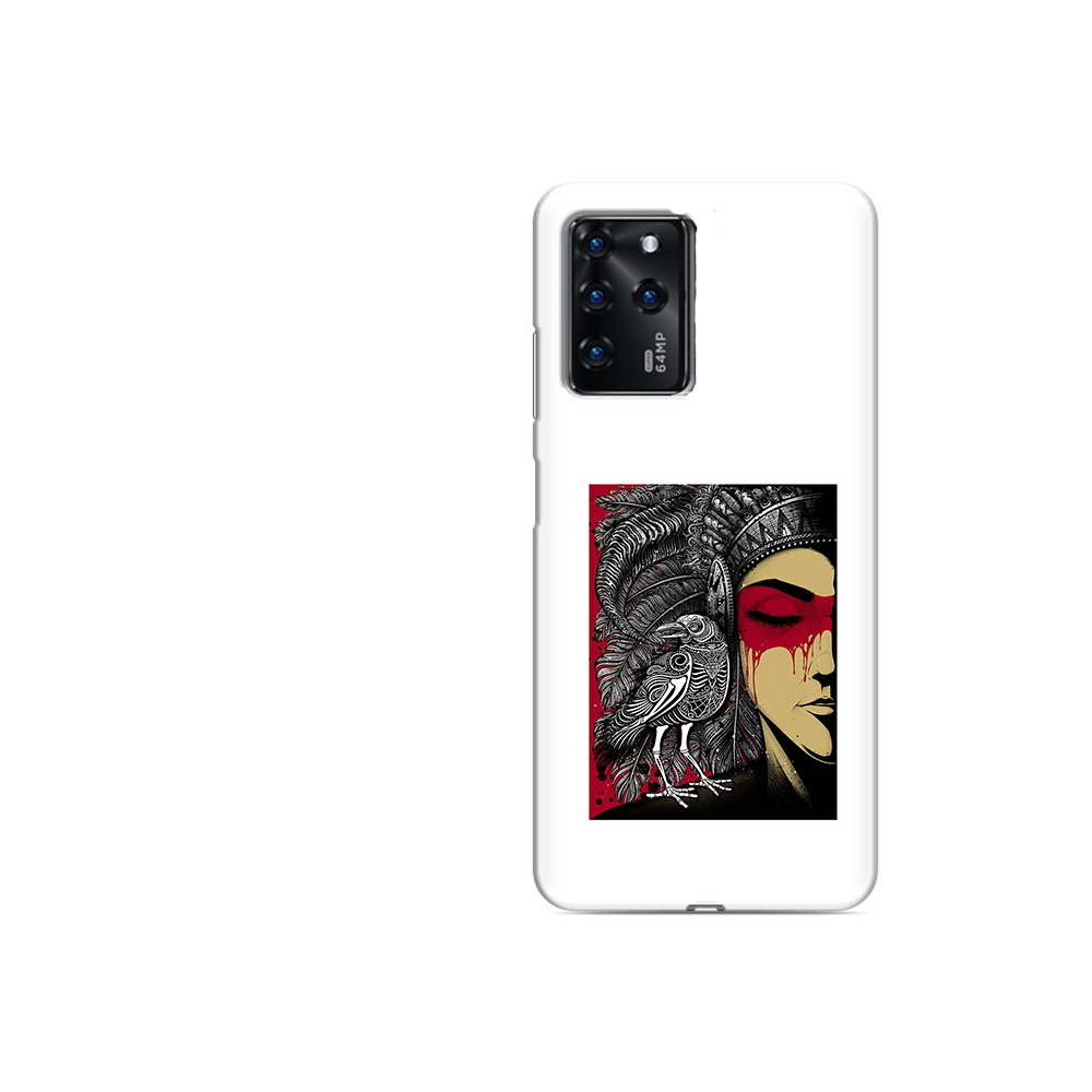 Чехол MyPads Tocco для ZTE Blade V30 Vita девушка с вороном в абстракции