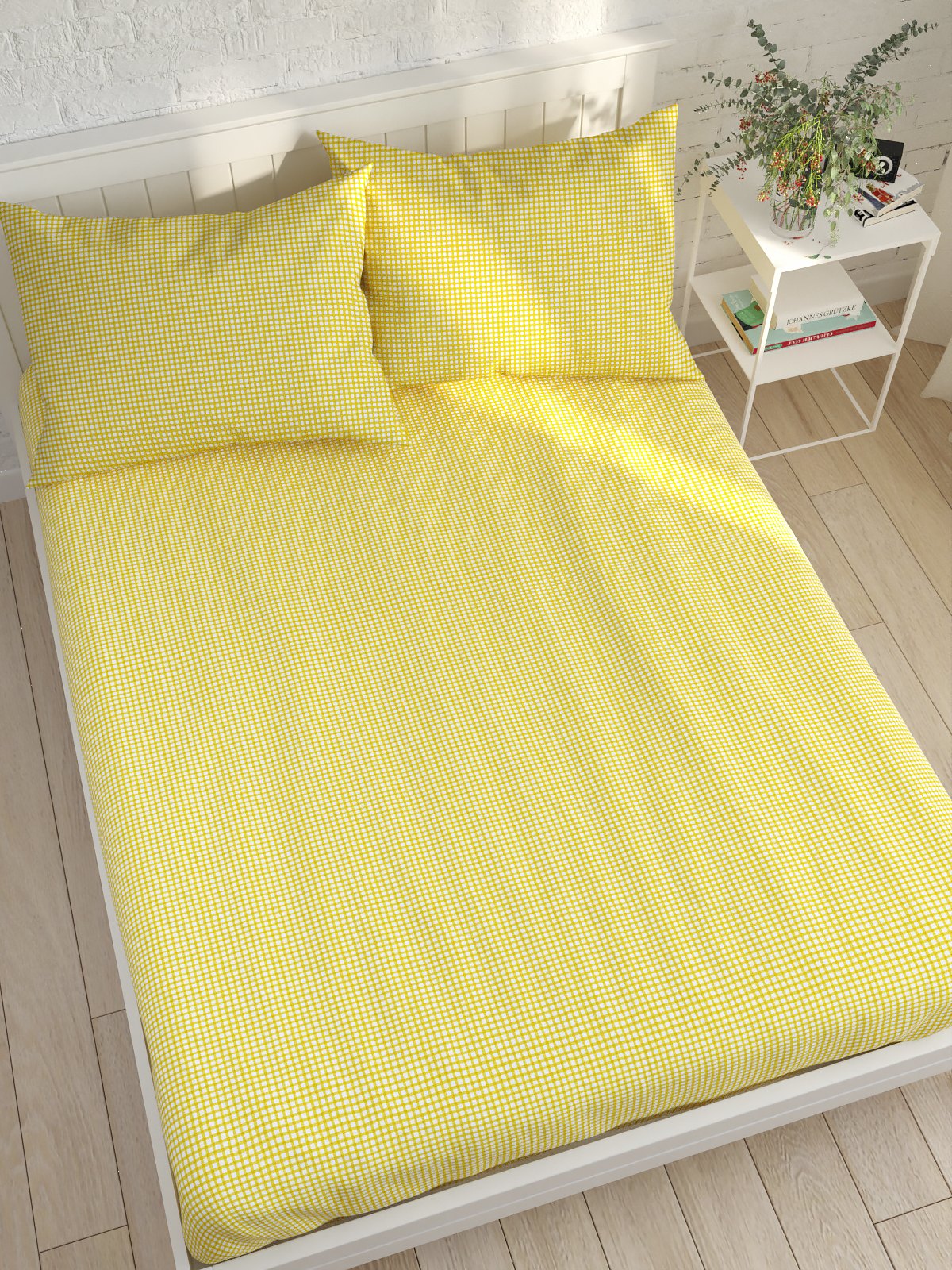 

Простынь на резинке Котики Котики "Yellow cell" 140х200 см