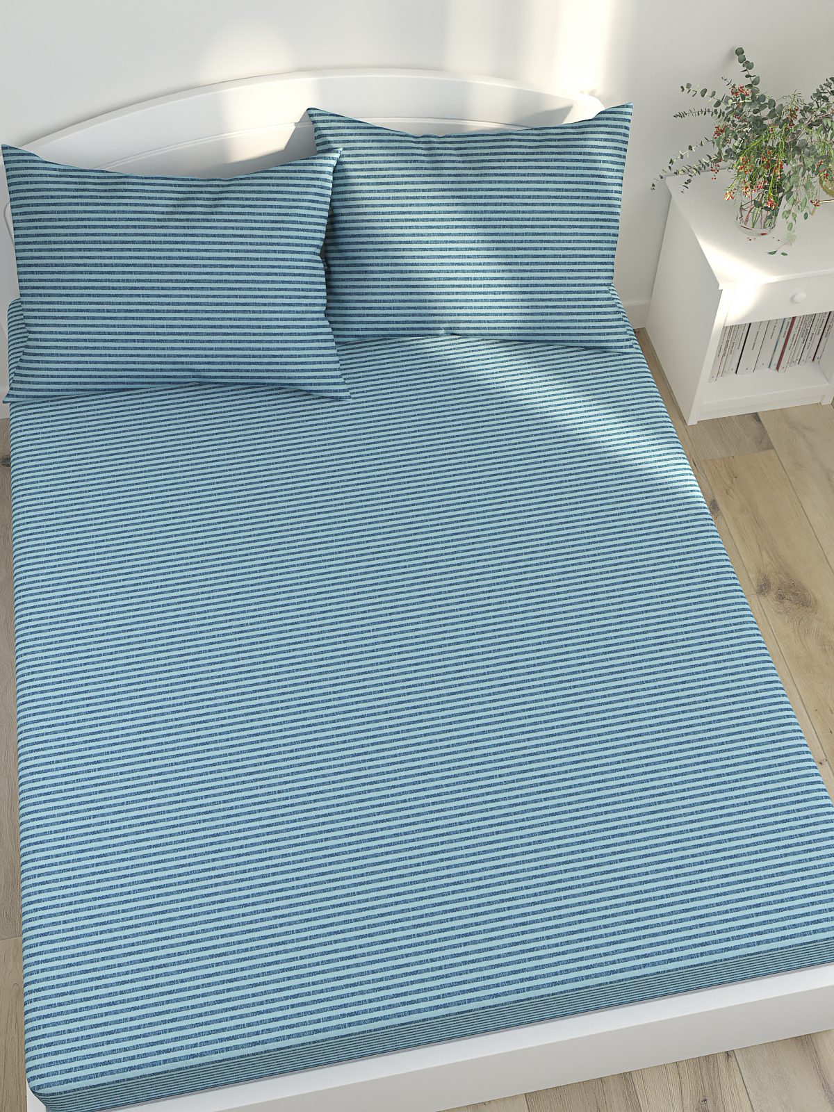 

Простынь на резинке Котики Котики "Milton" 180х200 см, Голубой