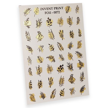 

Фольгированный слайдер iNVENT PRiNT №FOiL-072 Веточки. Листья. Золото, 3 шт.