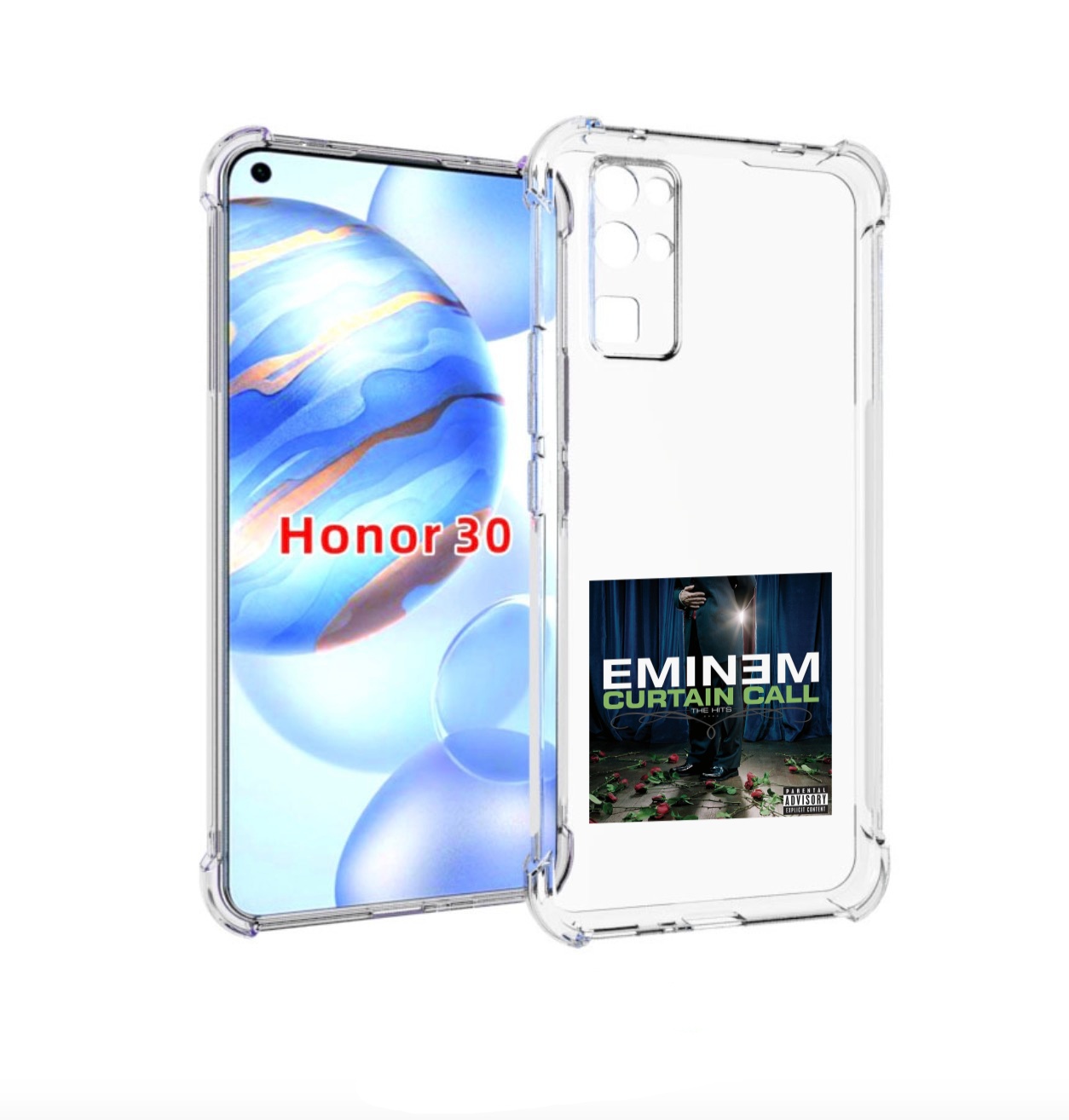 

Чехол Бампер Mypads Eminem Curtain Call, The Hits Для Honor 30 (, Прозрачный, Tocco