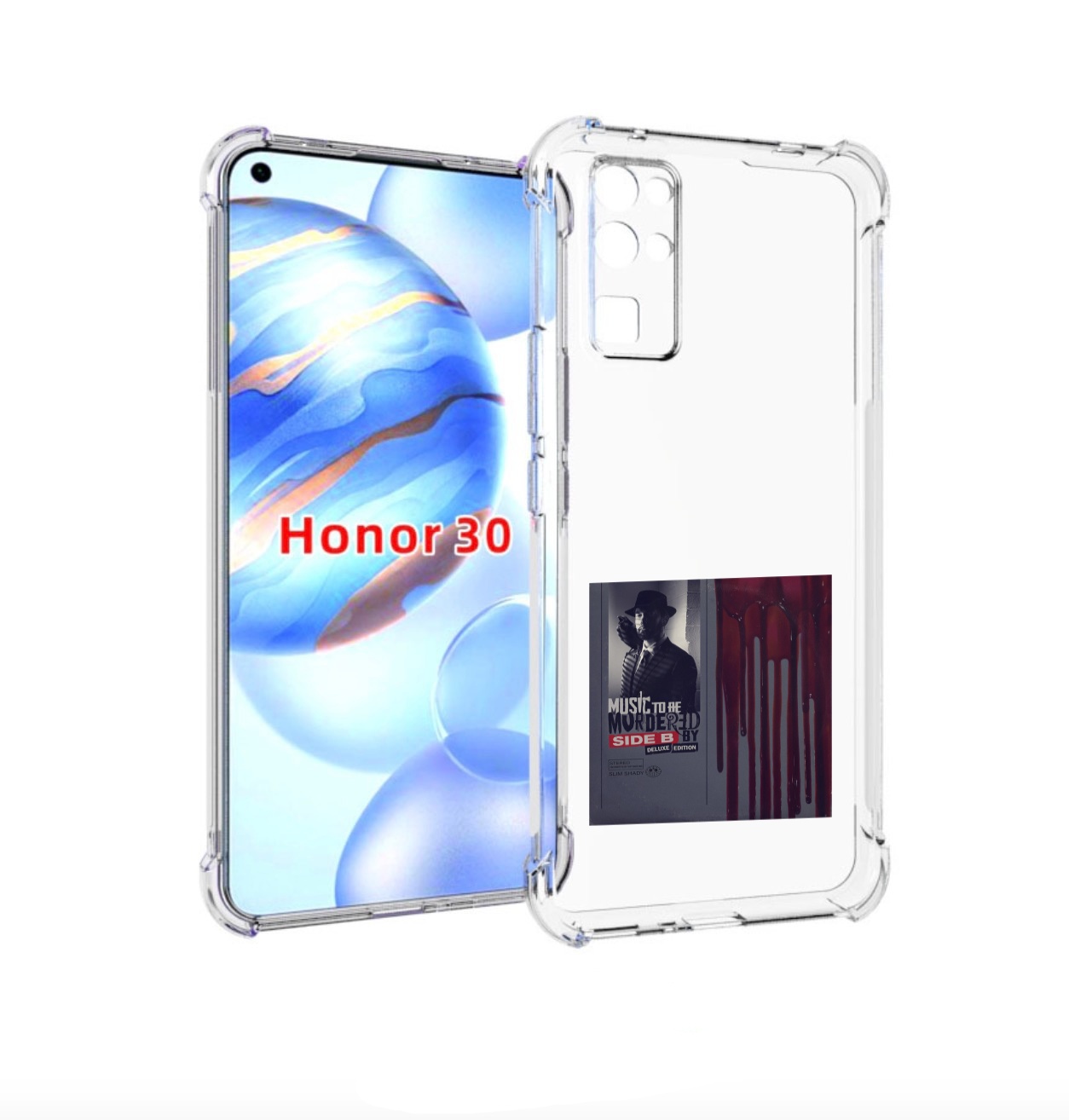 

Чехол Бампер Mypads Eminem Music To Be Murdered By Для Honor 30, Прозрачный, Tocco