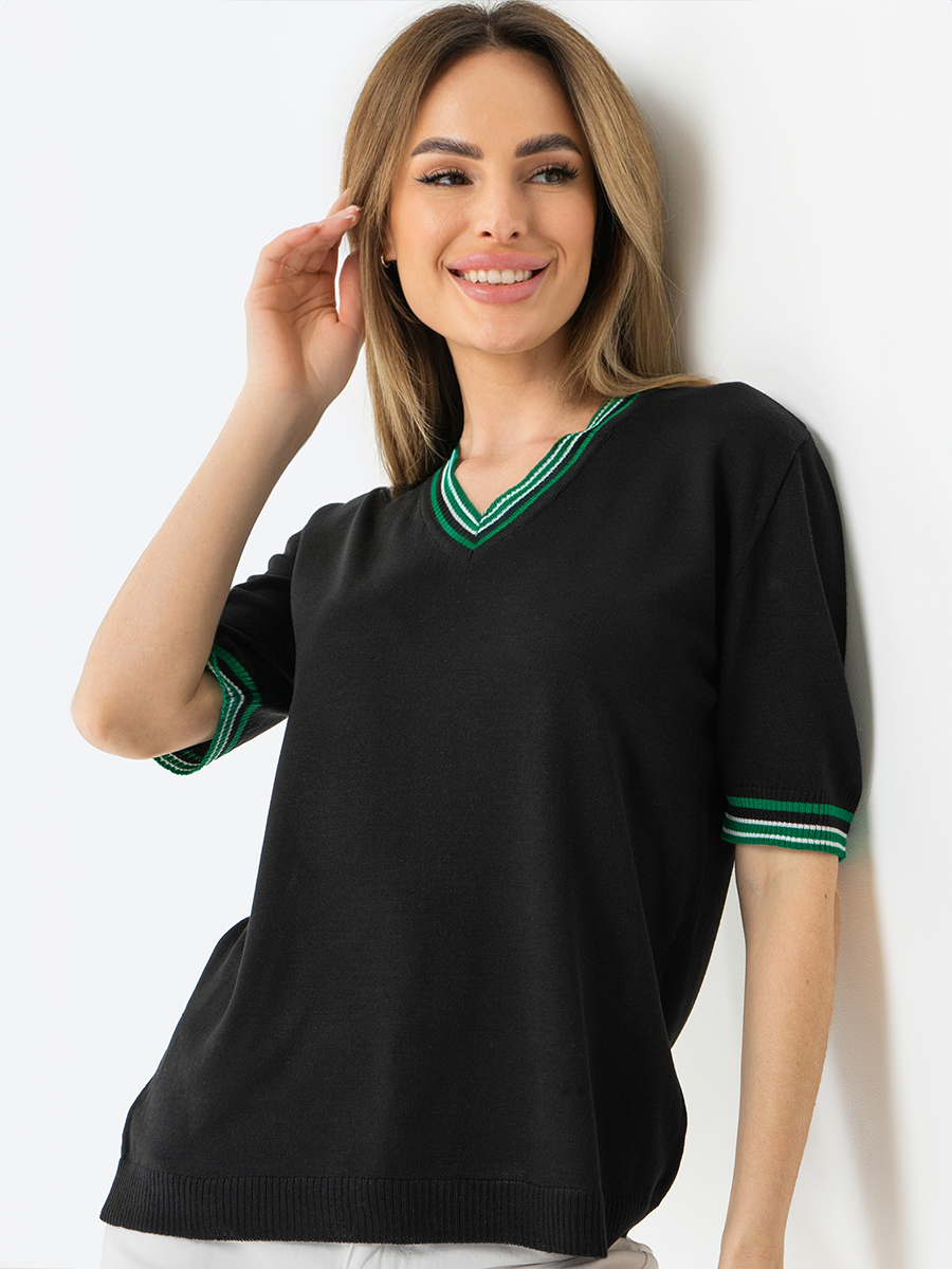 

Футболка женская Happyfox HF14127 черная 48-52 RU, Черный, HF14127