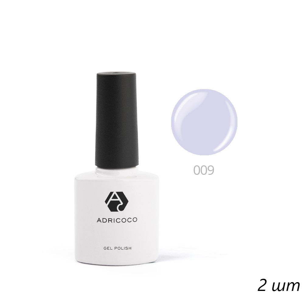 Цветной гель-лак для ногтей AdriCoco №009 светло-сиреневый 8 мл 2 шт лента атласная 25 мм × 23 ± 1 м светло сиреневый 90
