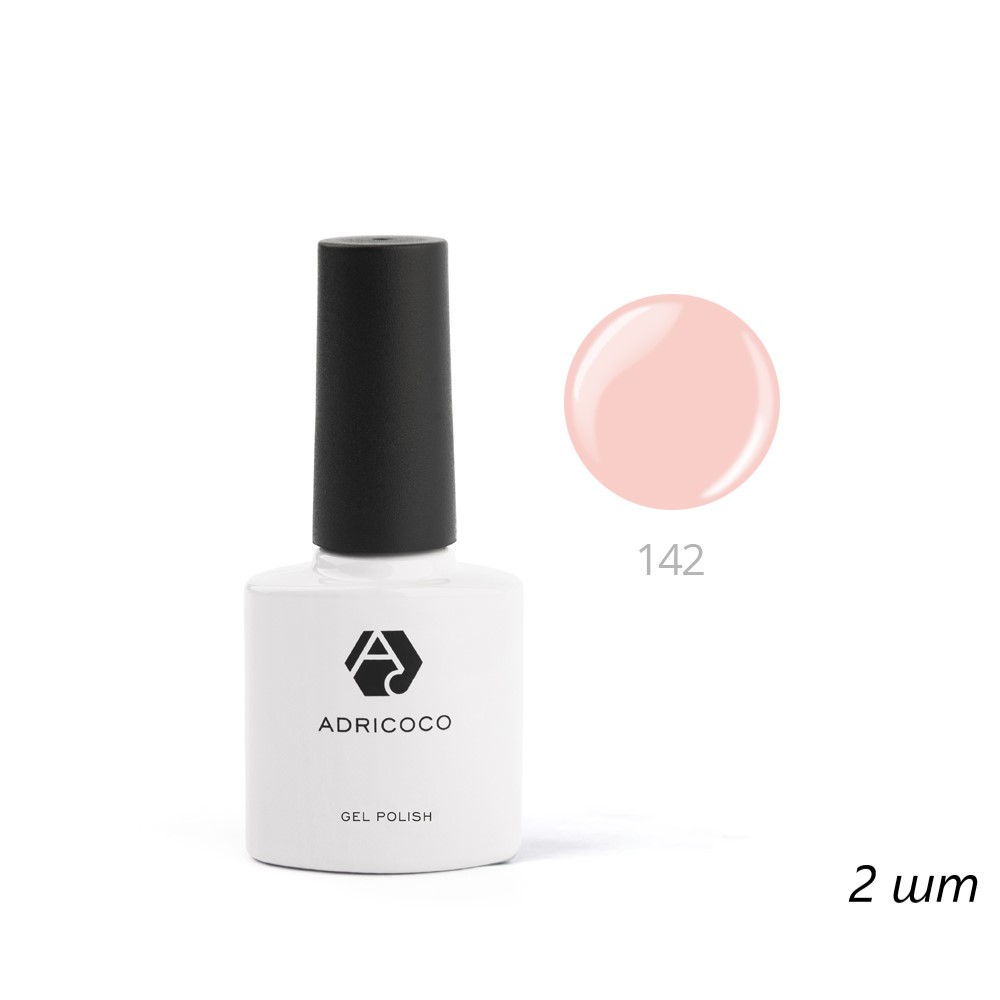 Цветной гель-лак для ногтей AdriCoco №142 нежно-персиковый 8 мл 2 шт